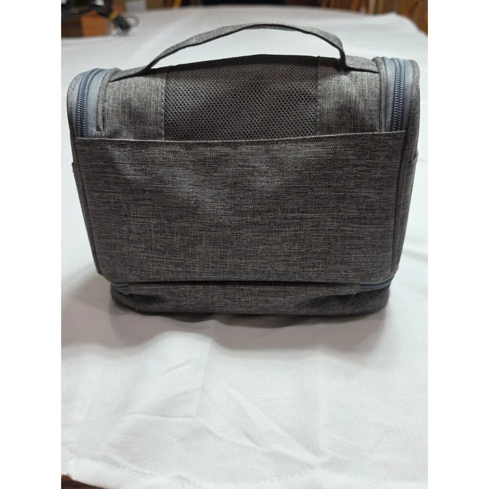 Travel Bag Troiletry Hanging Gray Organizer w/ Hero Travel Passport And Storage.